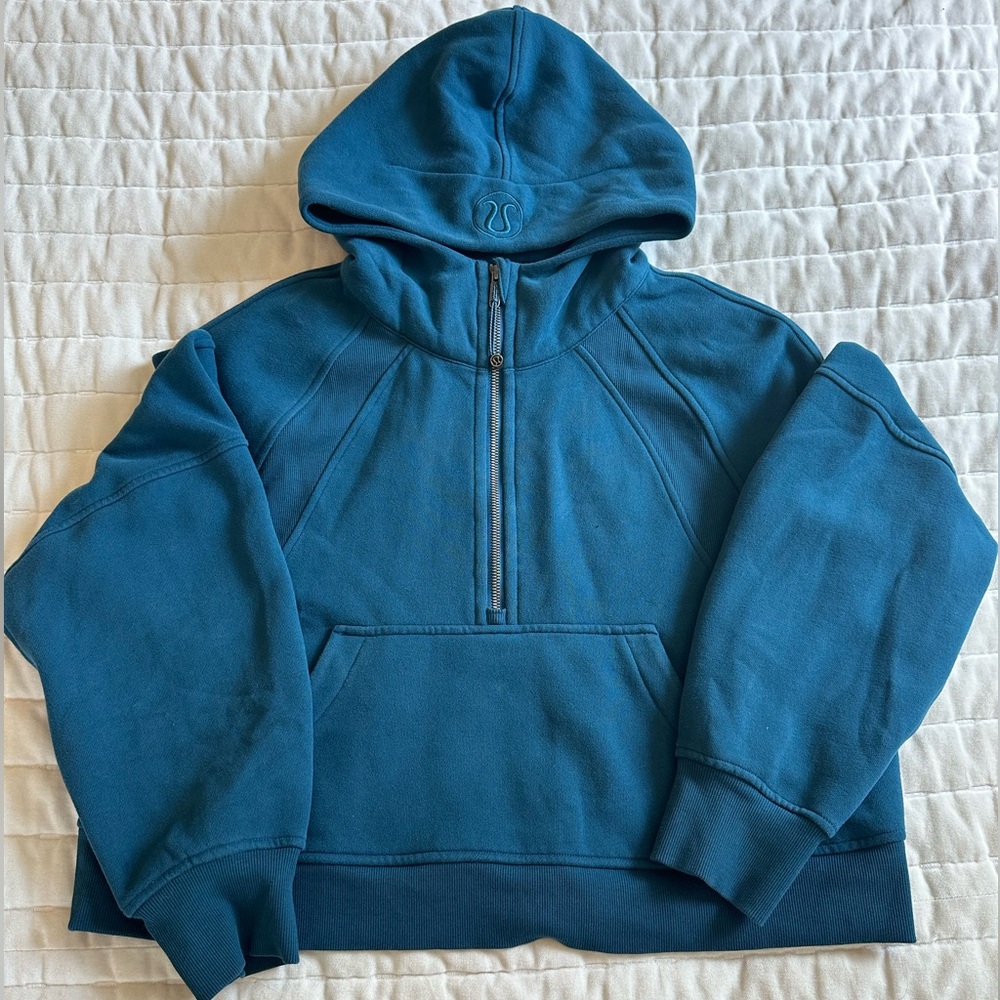 Lululemon scuba oversized half zip hoodie blue borealis size M/L